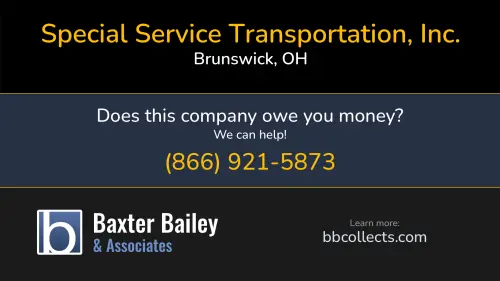 Special Service Transportation, Inc. 1529 Substation Rd Brunswick, OH DOT:104027 MC:135653 1 (330) 273-0755 1 (330) 765-1253