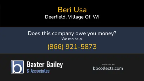 Beri Usa www.beriusa.com 610 Wedvick Rd Deerfield, Village Of, WI 1 (608) 764-5789