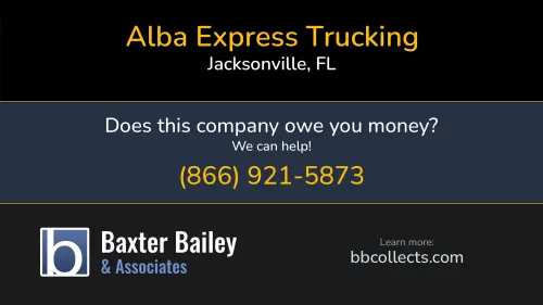 Alba Express Trucking 10683 Talon Ct Jacksonville, FL DOT:1728831 MC:633479 1 (904) 821-6706