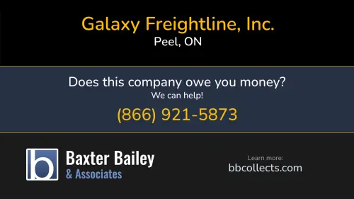Galaxy Freightline, Inc. www.galaxyfreightline.com 1580 Britannia Rd E Peel, ON DOT:1825967 MC:662489 MC:662489 1 (416) 644-8881