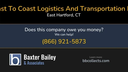 Coast To Coast Logistics And Transportation LLC 263 Park Ave East Hartford, CT DOT:1856650 MC:672027 1 (860) 519-0514 1 (860) 519-0514