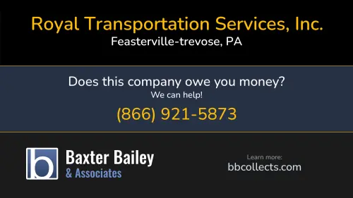 Royal Transportation Services, Inc. www.royaltransportationservices.com 1200 Bustleton Pike Feasterville-trevose, PA DOT:2049951 MC:698365 MC:849310 1 (215) 322-8845