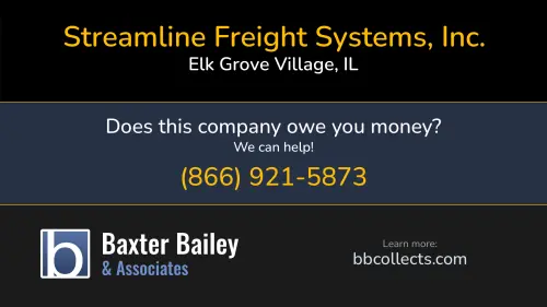 Streamline Freight Systems, Inc. 1850 Greenleaf Ave Elk Grove Village, IL DOT:2055437 MC:719565 1 (847) 867-3053 1 (905) 465-9870