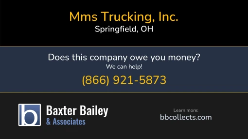 Updated Profile for MMS Trucking, Inc. DOT: 2213761  MC: 198695.   Located in Springfield, OH 45501 US. 1 (937) 324-5803