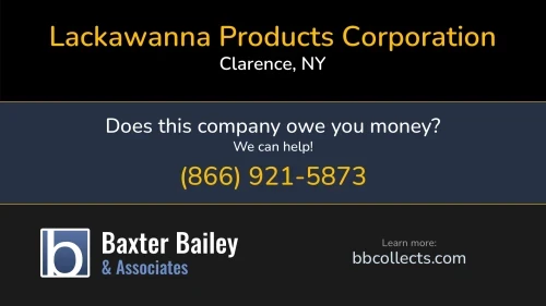 Lackawanna Products Corporation Lpc Logistics 8545 Main St Clarence, NY DOT:2215794 MC:255486 1 (866) 892-1746