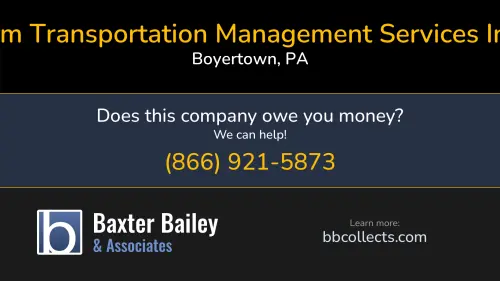 Dm Transportation Management Services Inc 740 South Reading Avenue Boyertown, PA DOT:2222064 MC:298305 1 (888) 399-0162 1 (610) 367-0162