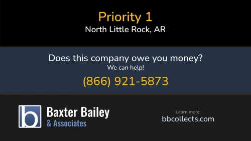 Priority 1 www.priority1inc.com 1800 E Roosevelt Rd North Little Rock, AR DOT:2222837 MC:312916 1 (501) 374-5960 1 (888) 569-8035