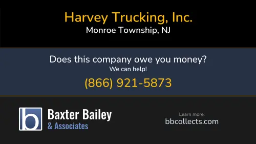 Harvey Trucking, Inc. Harvey Logistics Services 1408 Perrineville Rd Monroe Township, NJ DOT:2224903 MC:356603 1 (800) 394-4278