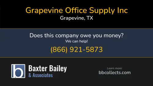 Grapevine Office Supply Inc Gos 1400 W Northwest Hwy Grapevine, TX DOT:2232981 MC:500462 1 (817) 379-2111