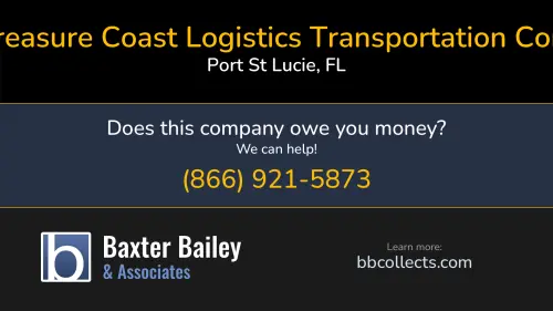Treasure Coast Logistics Transportation Corp 3209 SW Port St Lucie Blvd #144 Port St Lucie, FL DOT:2235646 MC:548022 1 (772) 446-7655