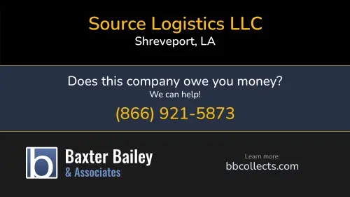 Source Logistics LLC 5913 Canada Ct Shreveport, LA DOT:2242958 MC:656454 1 (318) 272-0896 1 (318) 799-4345 1 (318) 929-1336