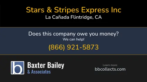 Stars & Stripes Express Inc 466 Foothill Blvd La Cañada Flintridge, CA DOT:2243417 MC:663151 1 (866) 960-1913