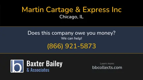Martin Cartage & Express Inc Mc Logistics mcartage.com PO Box 661005 Chicago, IL DOT:2252848 MC:767117 1 (630) 350-8520