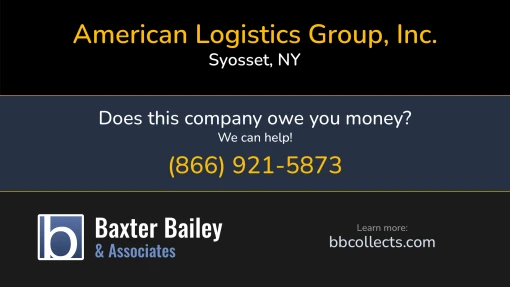 Updated Profile for American Logistics Group, Inc. DOT: 2263978  MC: 764581.   Located in Syosset, NY 11791 US. 1 (716) 337-50001 (516) 874-09091 (516) 750-0345