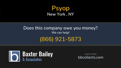Psyop www.psyop.com 45 Howard St. 5th Floor New York , NY 1 (212) 533-9055 1 (917) 912-9392
