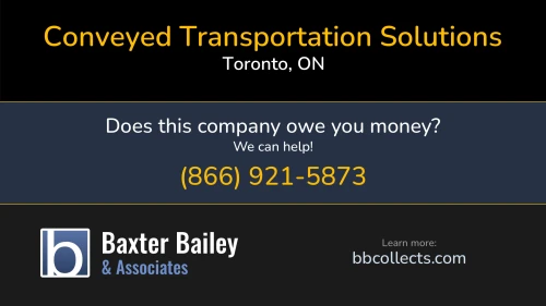 Conveyed Transportation Solutions 147 Bentworth Ave Toronto, ON 1 (844) 449-3339