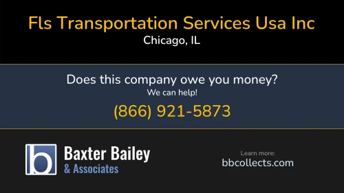 Fls Transportation Services Usa Inc 180 N LaSalle St Chicago, IL DOT:2287262 MC:778020 1 (312) 948-0122 1 (855) 297-9197
