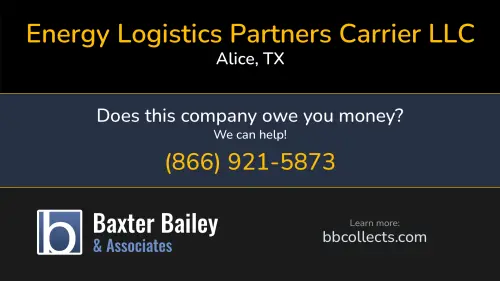 Energy Logistics Partners Carrier LLC Sandpro Transportation Solutions www.sandprotrucking.com 1059 S Flournoy Rd Alice, TX DOT:2304010 MC:786568 1 (361) 227-6227 1 (361) 396-0449