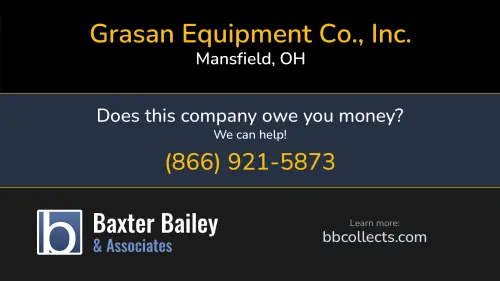 Grasan Equipment Co., Inc. grasan.com 440 S Illinois Ave Mansfield, OH 1 (419) 526-4440 1 (800) 526-4602