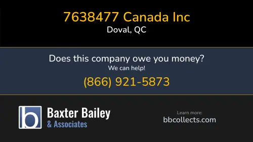 7638477 Canada Inc Sh Logistics 2800 Andre Ave Doval, QC DOT:2420955 MC:833838 1 (514) 683-3111