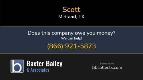 Scott 1502 Butternut Ln Midland, TX 1 (432) 222-6650 1 (432) 488-8097