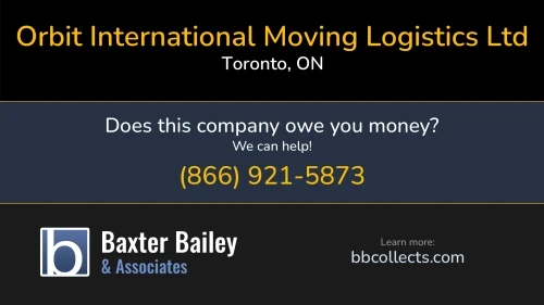 Orbit International Moving Logistics Ltd www.orbitmoving.com 212 Dolomite Dr Toronto, ON 1 (416) 661-4228