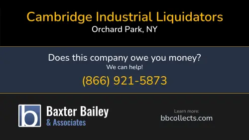 Cambridge Industrial Liquidators cambridgeindustrialliquidators.com 27 Birdsong Pkwy Orchard Park, NY 1 (716) 343-4902 1 (716) 662-1882 1 (716) 913-2329