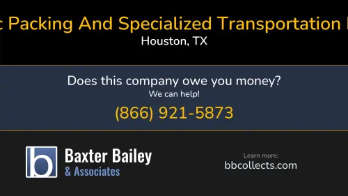Abc Packing And Specialized Transportation LLC 4660 World Houston Pkwy Houston, TX DOT:2576765 MC:898886 1 (832) 619-1787
