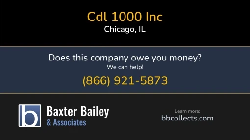 Updated Profile for CDL 1000 Inc DOT: 2583971  MC: 905208.  MC: 905208.  Located in Chicago, IL 60654 US. 1 (872) 870-9200
