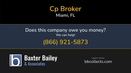 Cp Broker 8383 NW 66th St Miami, FL DOT:2640822 MC:918242 MC:591338 1 (786) 401-6927