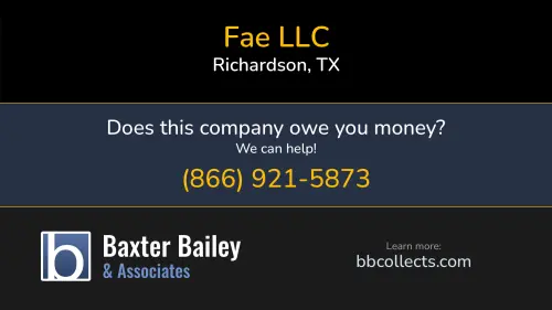 Fae LLC 1206 Apollo Rd Richardson, TX DOT:2728265 MC:365097 1 (414) 216-4823