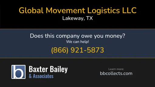 Updated Profile & Contacts for Global Movement Logistics LLC. DOT: 2795961  MC: 887421.  FF: 57021.  Located in Lakeway, TX 78734 US. 