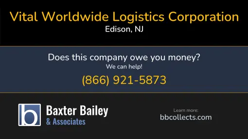 Updated Profile & Contacts for Vital Worldwide Logistics Corporation. DOT: 2816088  MC: 936891.   Located in Edison, NJ 08818 US. 