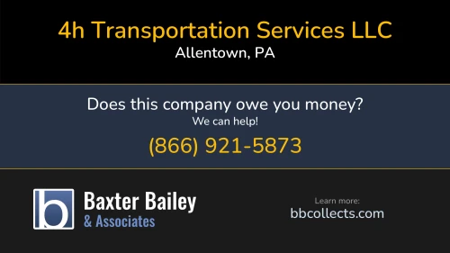 4h Transportation Services LLC 1275 Glenlivet Drive Suite 100 Allentown, PA DOT:2866641 MC:960438 1 (252) 528-5424