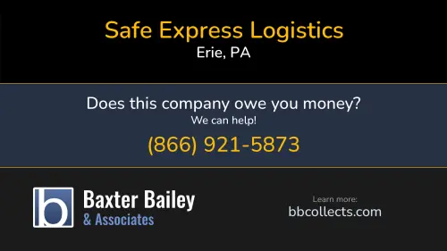 Safe Express Logistics 261 E 28th St Erie, PA DOT:3026942 FF:20916 MC:37419 1 (814) 315-6495 1 (814) 923-1044