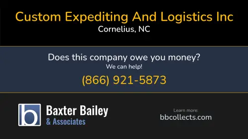 Custom Expediting And Logistics Inc Tiger Critical Logistics 10602 Bailey Rd, Ste A&B Cornelius, NC DOT:3039335 MC:43844 1 (704) 655-2654