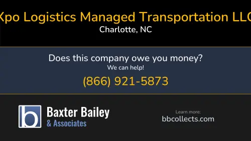 Xpo Logistics Managed Transportation LLC 13777 Ballantyne Corporate Pl Ste 400 Charlotte, NC DOT:3073008 FF:23138 MC:62266 1 (855) 744-7976 1 (855) 976-1024