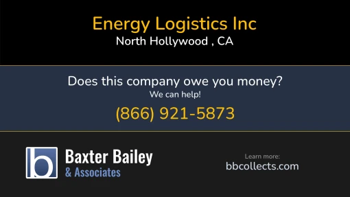 Updated Profile for Energy Logistics Inc DOT: 3132048  MC: 93687.   Located in North Hollywood , CA 91605 US. 1 (800) 867-04201 (626) 774-7777