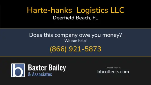 Harte-hanks  Logistics LLC 1525 NW 3rd St Deerfield Beach, FL DOT:317384 MC:163536 1 (800) 234-4487