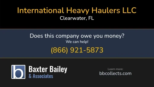 Updated Profile for International Heavy Haulers LLC DOT: 3695166  MC: 1290690.   Located in Clearwater, FL 33755 US. 1 (727) 249-0904