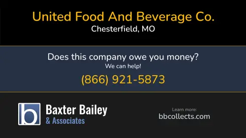 United Food And Beverage Co. P.O. Box 402 Chesterfield, MO 1 (636) 733-7580