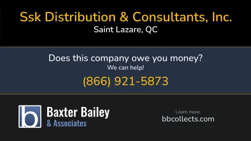 Ssk Distribution & Consultants, Inc. CP 1009 Saint Lazare, QC 1 (450) 455-6741