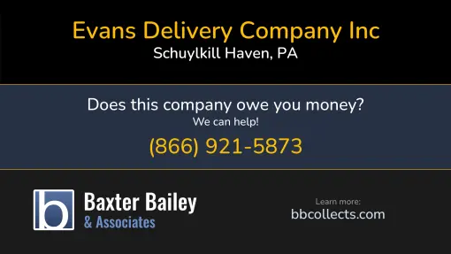 Updated Profile & Contacts for Evans Delivery Company, Inc.. DOT: 38111  MC: 57591.  MC: 57591.  Located in Baltimore, MD 21264 US. 