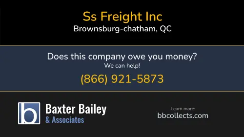 Ss Freight Inc S&s Freight Inc 524 Ch De La 2iem Consession Brownsburg-chatham, QC DOT:3861953 MC:1411082 1 (450) 562-0116