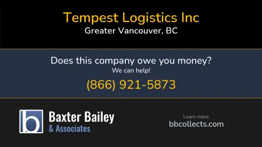 Updated Profile & Contacts for Tempest Logistics Inc. DOT: 3869828  MC: 1416422.   Located in Greater Vancouver, BC V3M 3M9 CA. 