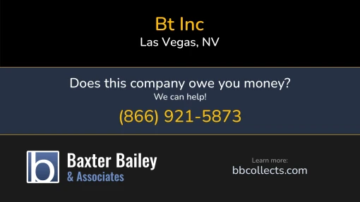 Updated Profile for BT Inc DOT: 3880550  MC: 1423606.   Located in Las Vegas, NV 89147 US. 1 (786) 809-50401 (725) 285-0085
