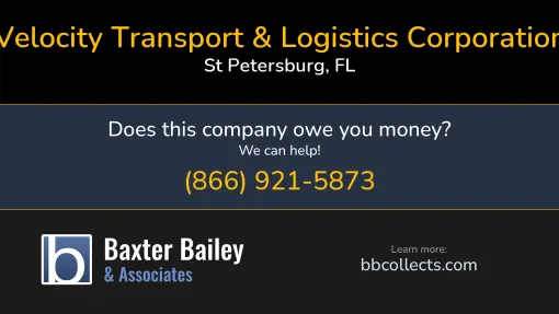 Updated Profile & Contacts for Velocity Transport & Logistics Corporation. DOT: 4094891  MC: 1560777.   Located in St Petersburg, FL 33702 US. 