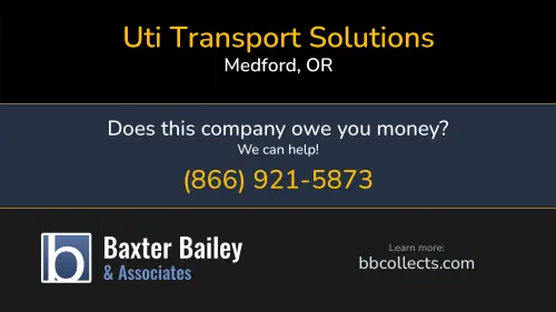 Uti Transport Solutions PO Box 1685 Medford, OR 1 (604) 495-1829 1 (800) 290-5229