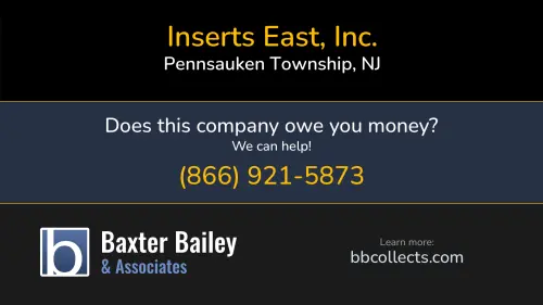 Inserts East, Inc. insertseast.com 7045 Central Hwy Pennsauken Township, NJ 1 (856) 663-8181