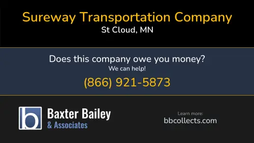 Sureway Transportation Company PO Box 7095 St Cloud, MN DOT:795696 MC:186013 1 (320) 255-7400
